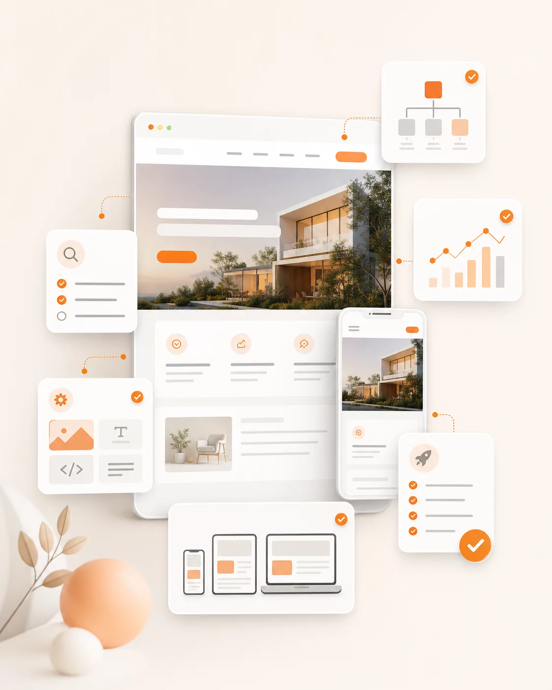 ภาพประกอบการส่งมอบเว็บไซต์พร้อม SEO tracking และ responsive design